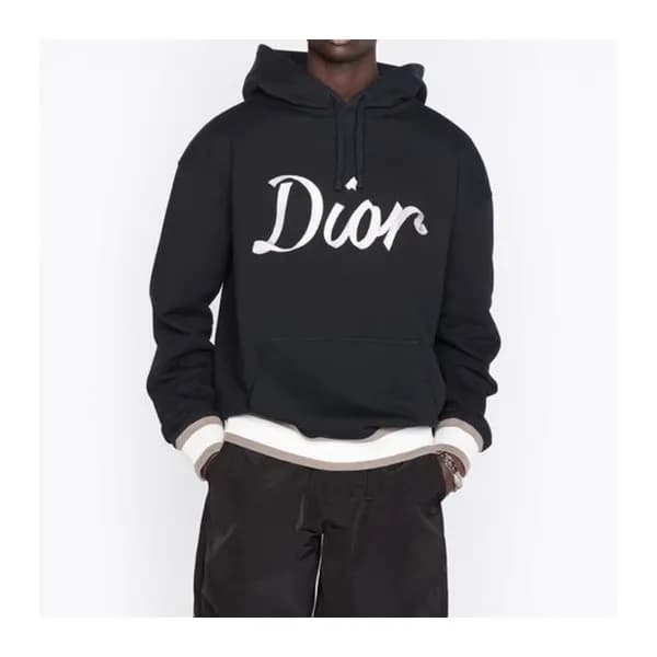 디올 남자 베이직 블랙 후드티 - Mens Black Hoodie - dio01986x - 1