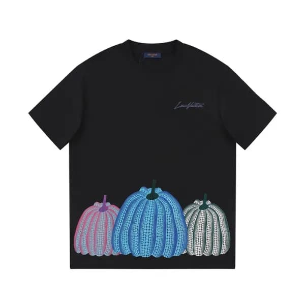 루이비통 남성 블랙 크루넥 반팔티 - Louis vuitton Mens Black Shor… - 1