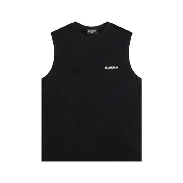발렌시아가 남성 블랙 크루넥 나시 - Balenciaga Mens Black Sleevel… - 1