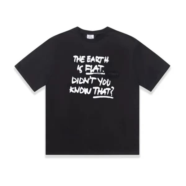 베트멍 남/녀 트렌디 블랙 반팔티 - Vetements Unisex Black Tshirt… - 1