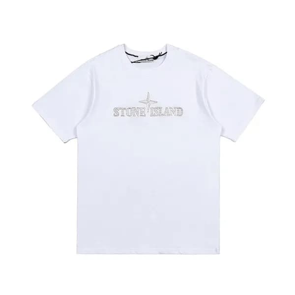 스톤아일랜드 남성 화이트 크루넥 반팔티 - Stone Island Mens White Ts… - 1