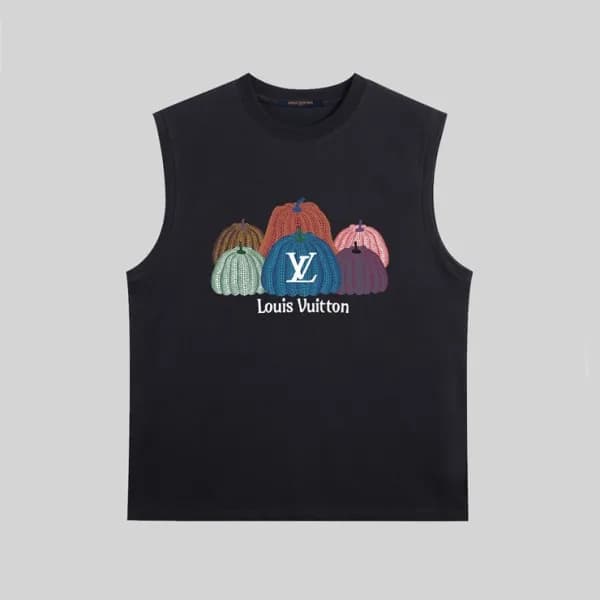 루이비통 남성 블랙 크루넥 나시 - Louis vuitton Mens Black Sleev… - 1