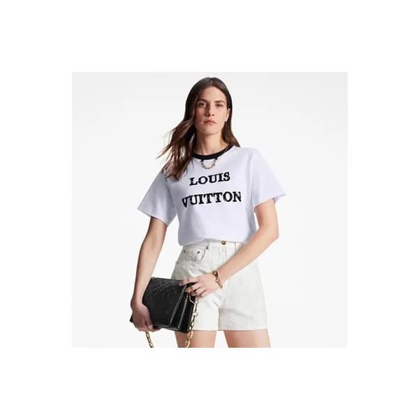 루이비통 남/녀 화이트 크루넥 반팔티 - Louis vuitton Unisex White … - 1