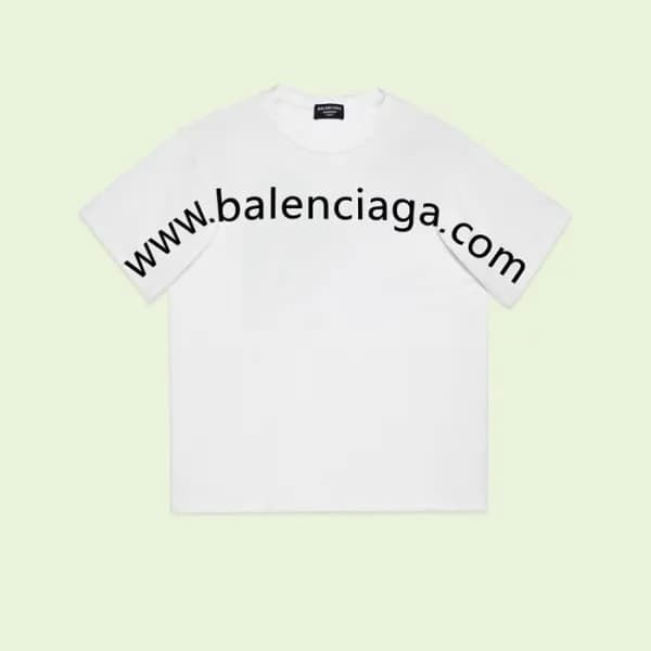 발렌시아가 남성 화이트 크루넥 반팔티 - Balenciaga Mens White Short… - 1