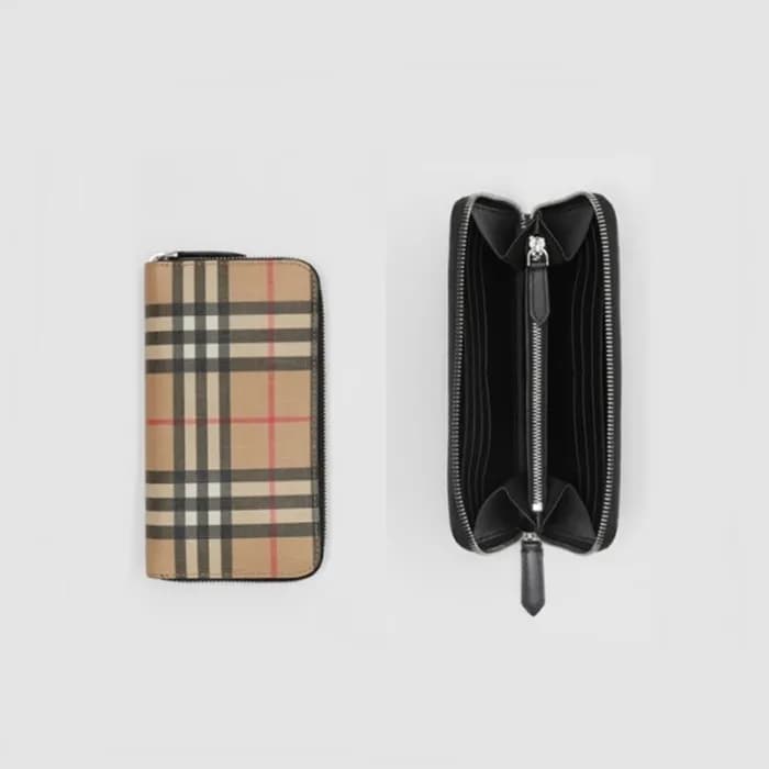 버버리 남성 베이지 장지갑 - Burberry Mens Beige Long Wallets … - 1