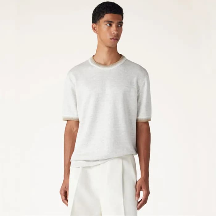 로로피아나 남성 베이지 반팔티 - Loro Piana Mens Beige Tshirts -… - 1