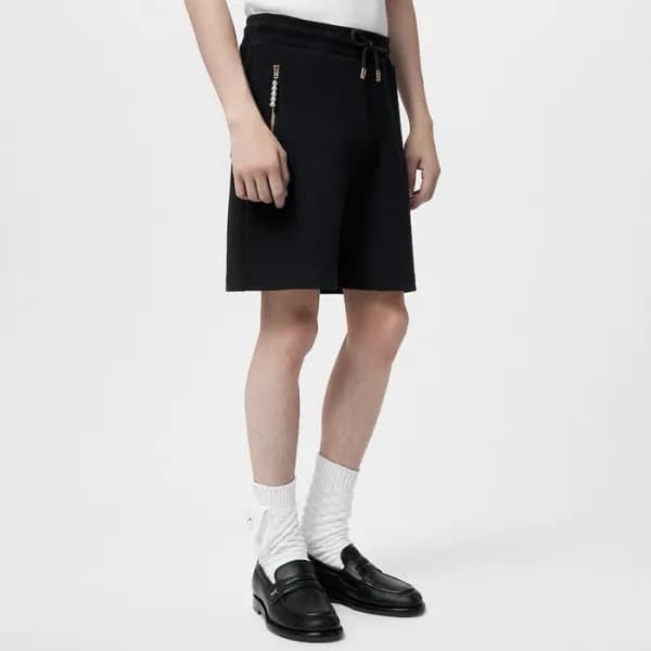 루이비통 남성 블랙 반바지 - Louis vuitton Mens Black Half-pan… - 1