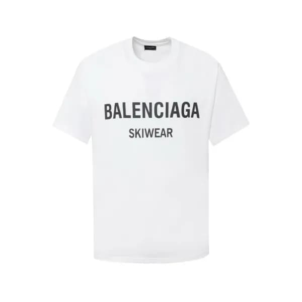 발렌시아가 남성 화이트 반팔 티셔츠 - Balenciaga Mens White Tshirt… - 1
