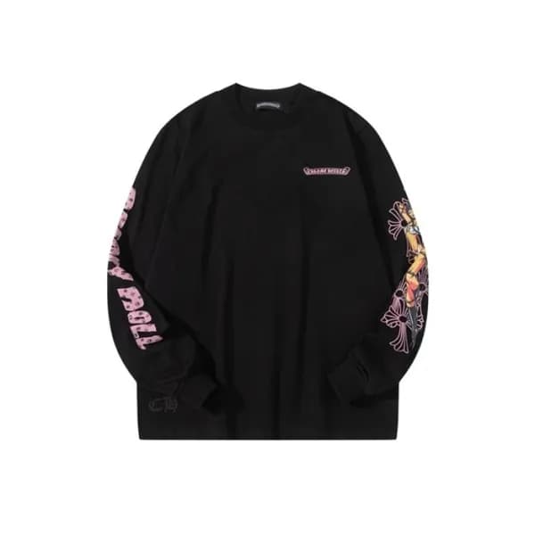 크롬하츠 남성 라운드 긴팔티 - Chrome Hearts Mens Round Tshirt … - 1