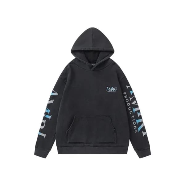 아미리 남성 블랙 후드티 - Amiri Mens Black Hoodie - amc4159x - 1