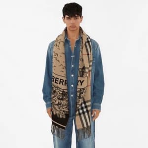 버버리 남/녀 양면 머플러 - Burberry Unisex Reversible Muffle…