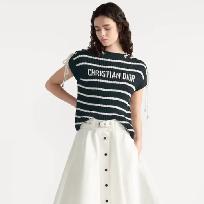 디올 여성 디올리비에라 레이스업 캡 슬리브 스웨터 - Dior Womens Diorivie… - 1