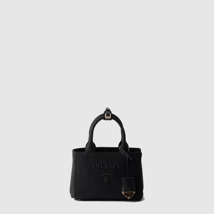 프라다 여성 코튼 캔버스 미니 핸드백 1BA038 - Prada Womens Linen B… - 1