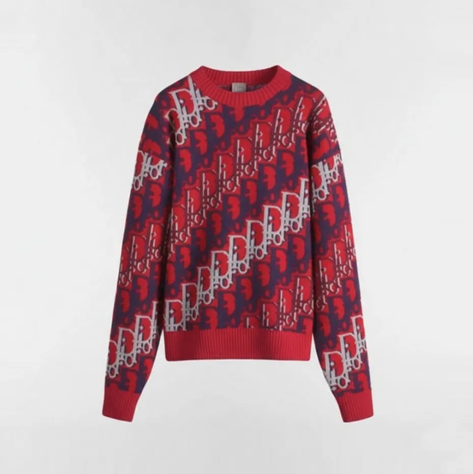 디올 남성 오블리크 스웨터 - Dior Mens Oblique Sweater - dic12… - 1