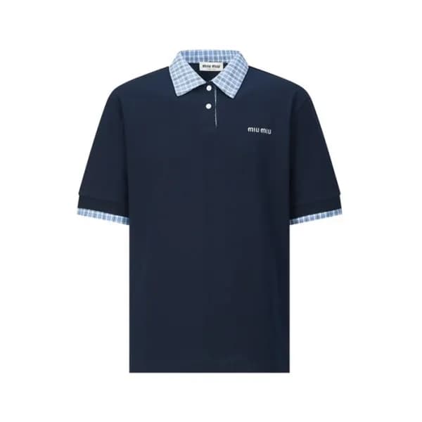 미우미우 남성 폴로 반팔 티셔츠 - Miumiu Mens Polo Tshirt - mic1… - 1