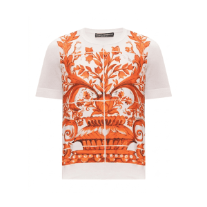 돌체앤가바나 여성 마졸리카 프린트 티셔츠 - Dolce&Gabbana Womens Majo…