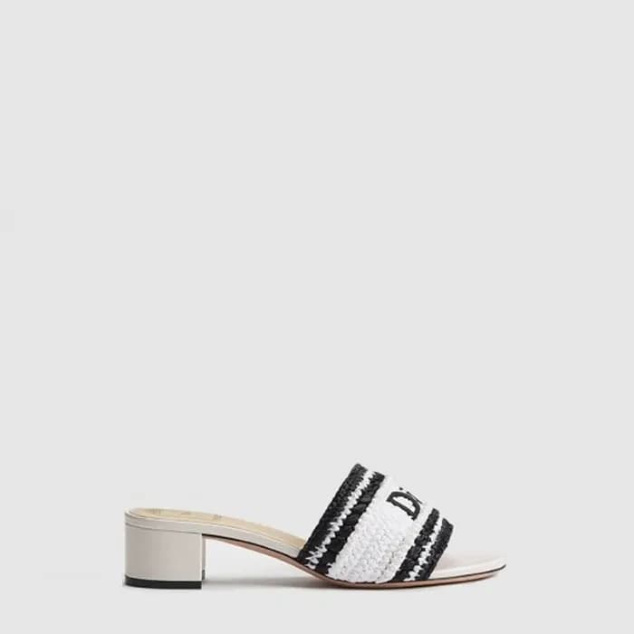 디올 여성 리비에라 우븐 힐 슬라이드 - Dior Womens Riviera Woven Heel Slide - dis14434x - 1