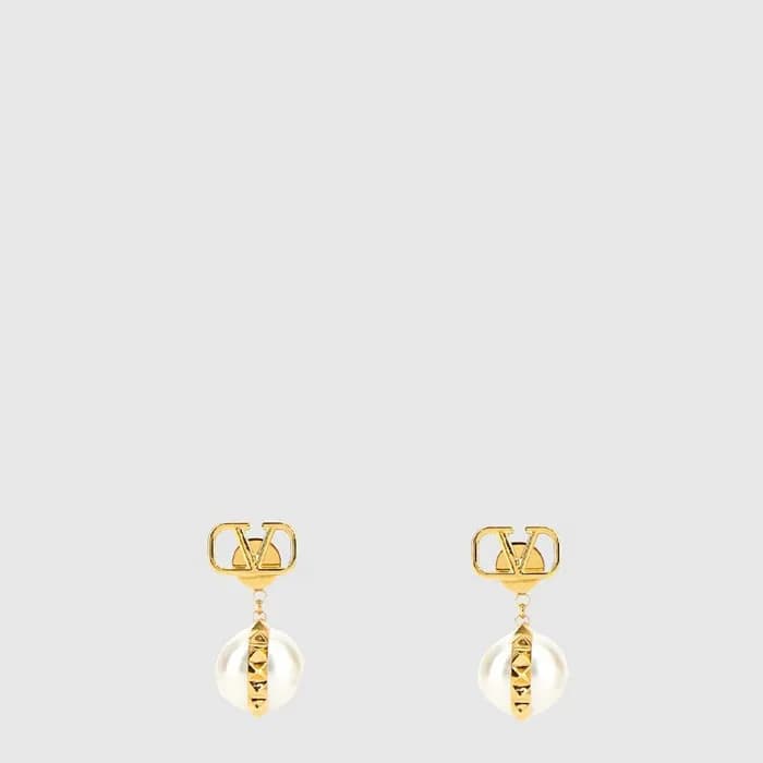 발렌티노 여성 드롭 V로고 스터드 이어링 - Valentino Womens Drop V-logo Stud Earring - acc10385x - 1