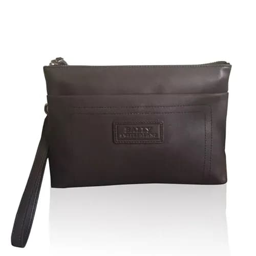 [발리] 브라운 수입가죽 남성용 클러치백 - ba0012b Bally Brown Leath… - 1
