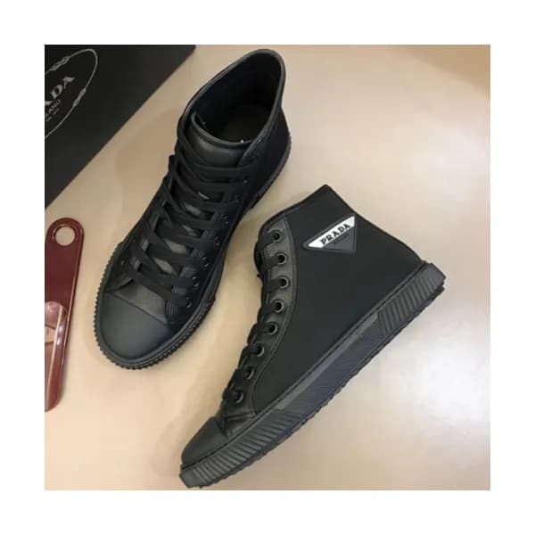 PRADA 2018 MENS LEATHER ACE ANKLE SKEAKERS - 프라다 남… - 1