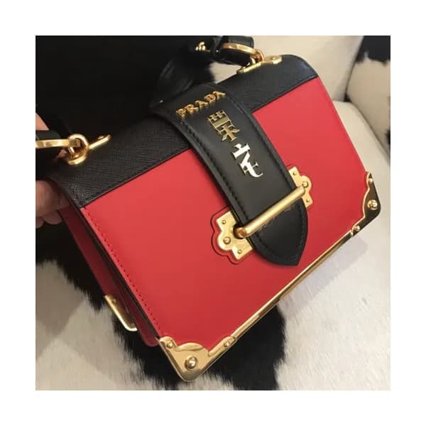 Prada Cahier Leather Shoulder Bag,20cm - 프라다 카이에 레… - 1