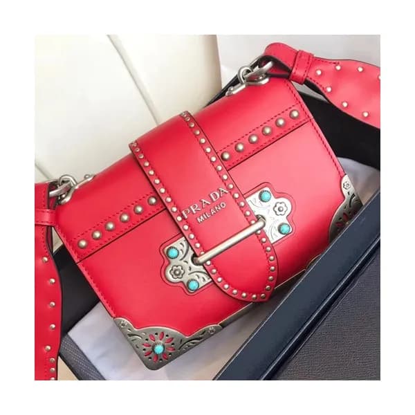 Prada Cahier Leather Shoulder Bag,20cm - 프라다 카이에 레… - 1