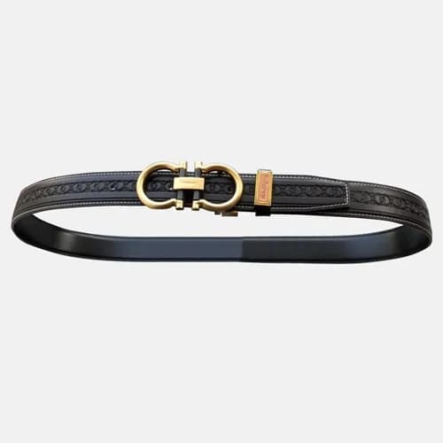 Salvatore Ferragamo 2019 Mens Gancini Buckle Leath… - 1