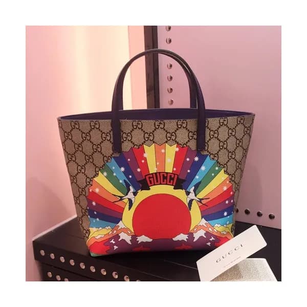 Gucci Supreme Mini Tote Bag,21CM - 구찌 수프림 여성용 토트백 … - 1