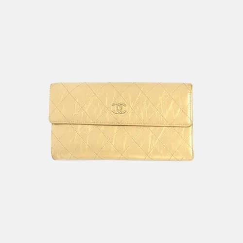 Chanel 2019 Womens Coco Logo Vintage Gold Long Pur… - 1
