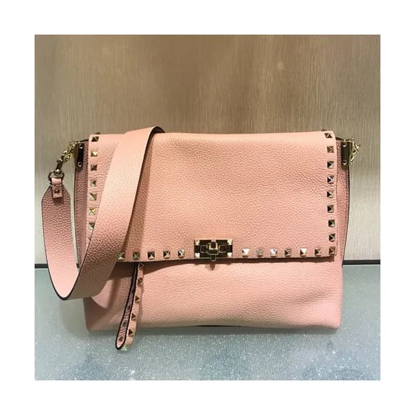 Valentino 2019 Leather Rockstud Shoudler Bag,28CM … - 1