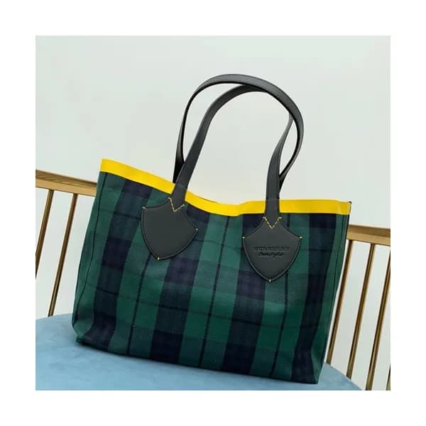 Burberry Giant Canvas Reversible Tote Shoulder Sho… - 1