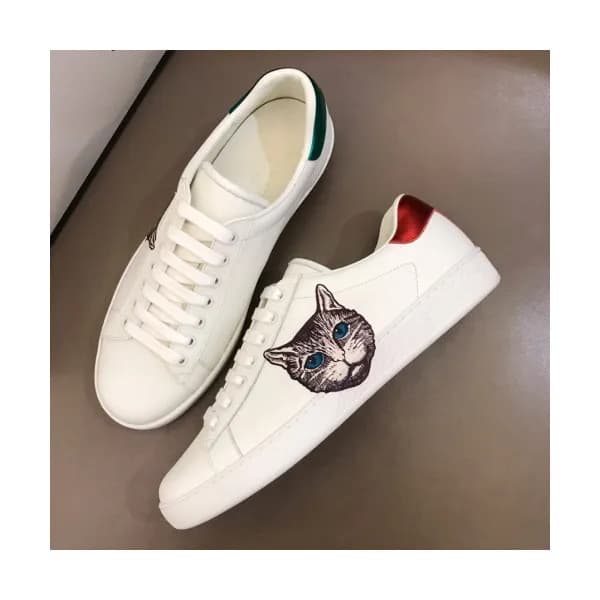 Gucci 2019 Mm/Wm Cat Printing Leather Sneakers - 구… - 1