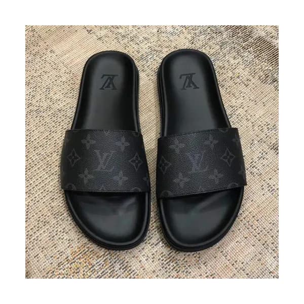 Louis Vuitton 2019 Mens Initial Logo Leather Slipp… - 1