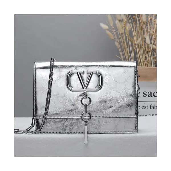 Valentino 2019 Vcase Leather Chain Shoudler Bag,17… - 1