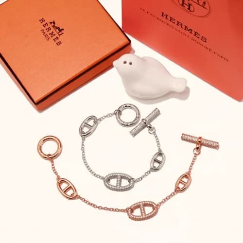 Hermes Bangle -에르메스 여성 팔찌her0011.컬러(화이트 골드,로즈 골드) - 1