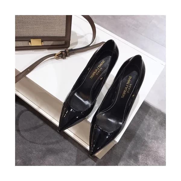 Saint Laurent 2019 Ladies Metal Logo Pumps High He… - 1