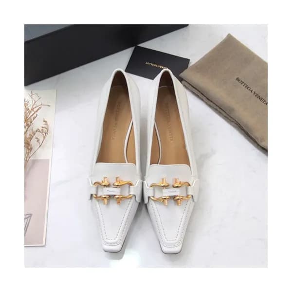 Bottega Veneta 2019 Ladies Leather Pumps Middle He… - 1