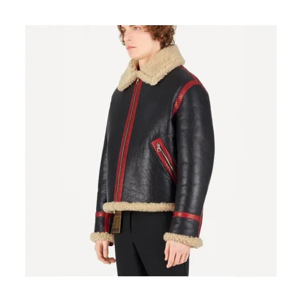 Louis vuitton 2019 Mens Logo Flannel Leather Jacke… - 1