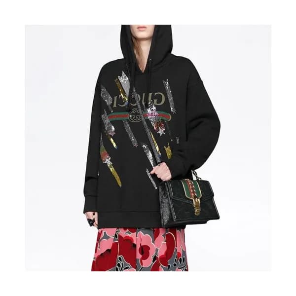 Gucci 2019 Mm/Wm Logo Glitter Cotton HoodT - 구찌 20… - 1
