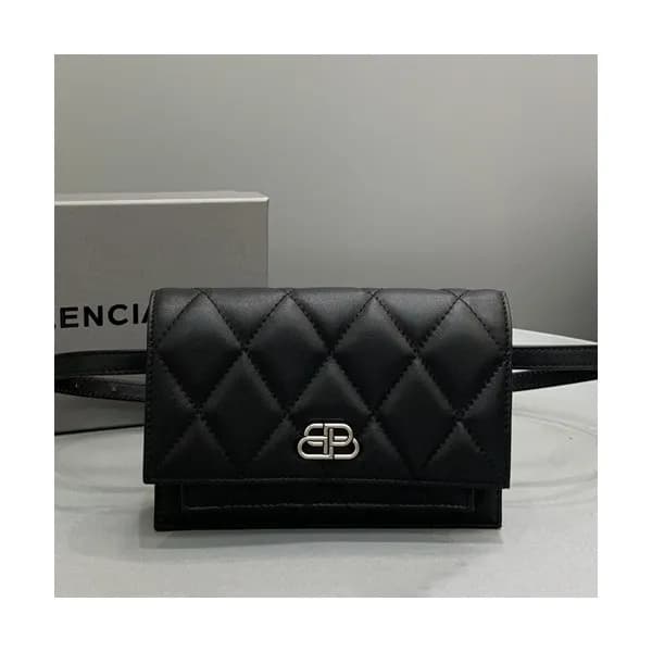 Balenciaga 2019 Leather Hip Sack Belt Bag,18CM - 발… - 1