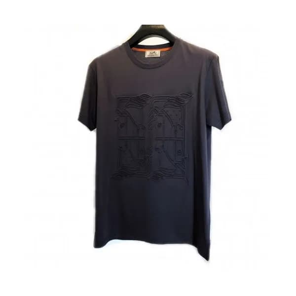 Hermes 2020 Mens Crew-neck Silket Short Sleeved Ts… - 1