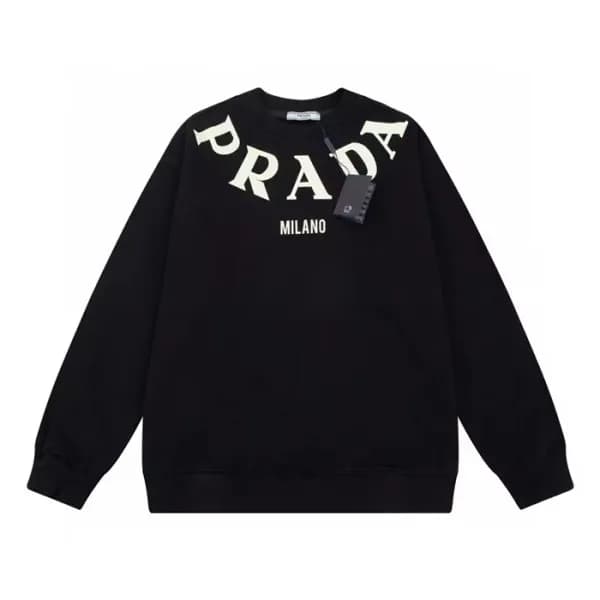 프라다 남자 크루넥 블랙 맨투맨 - Prada Mens Black Tshirts - pr0… - 1