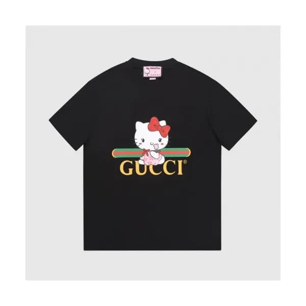 Gucci Mm/Wm Logo Short Sleeved Tshirts Black - 구찌… - 1