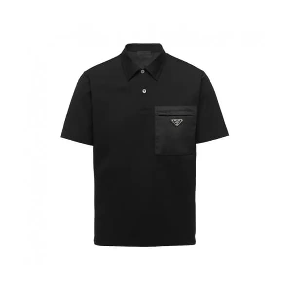 Prada Mens Basic Logo Short Sleeved Tshirts Black… - 1