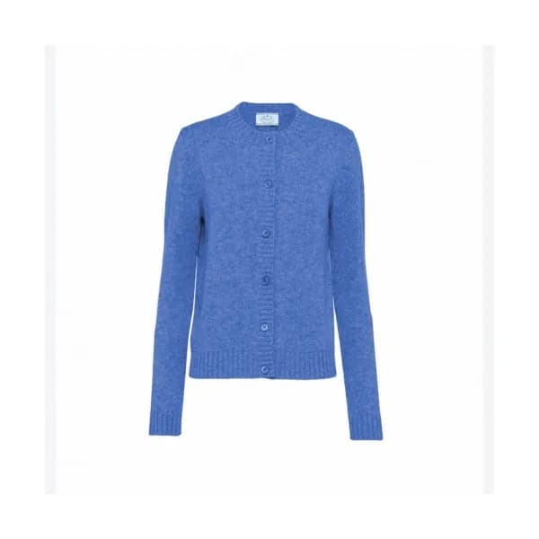 Prada Womens Crew-neck Sweater Blue - 프라다 여성 크루넥 스… - 1