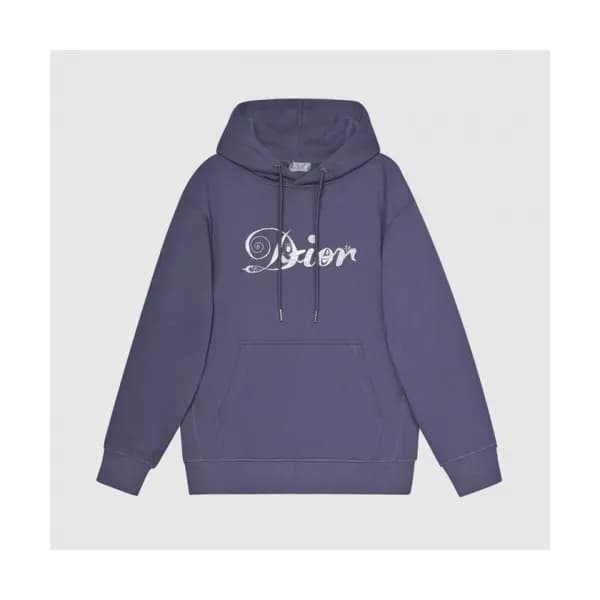 Dior Mm/Wm Logo Casual Cotton Hoodie Blue - 디올 2… - 1