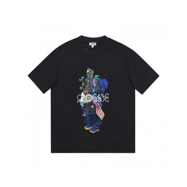 Loewe Unisex Smile Short Sleeved Tshirts Black - … - 1
