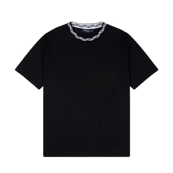루이비통 남성 크루넥 블랙 반팔티 - Mens Black Tshirts - lou04054… - 1