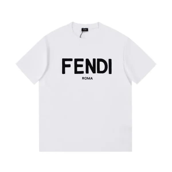 펜디 남성 크루넥 화이트 반팔티 - Mens White Tshirts - fen01166x - 1