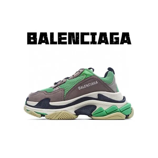 발렌시아가 남/녀 Triple S 그레이 스니커즈 - Unisex Gray Sneakers… - 1